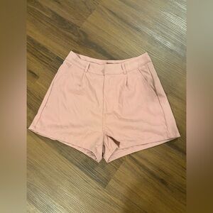 -SOLD-SHEIN Blush High-Waist Pleated Shorts